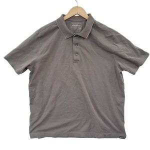 Eddie Bauer Mens Gray Short‎ Sleeve Collared Polo Shirt XL Casual Golf Everyday